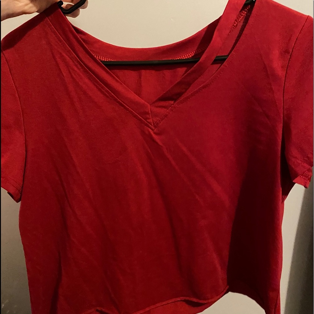 Red crop top